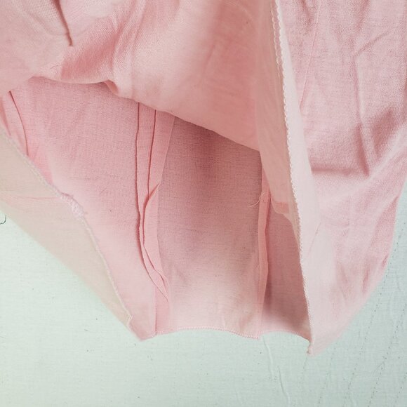 Vintage Union Label 60s 70s Knit Blouse Top Beaded Pastel Pink Half Sleeve M/L - Picture 8 of 11